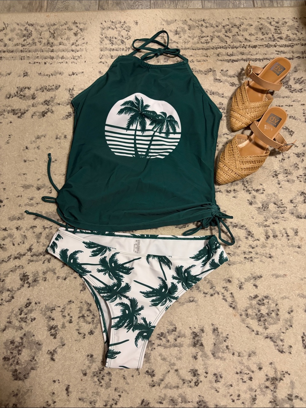 New Two piece swim suit size large